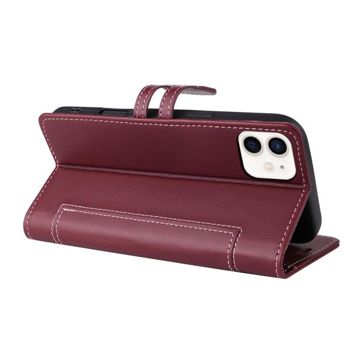 For iPhone 11 Stitched Magnetic Buckle Leather Phone Case