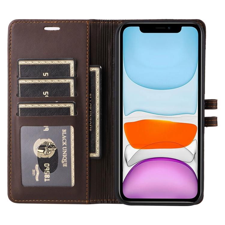 For iPhone 11 Stitched Magnetic Buckle Leather Phone Case