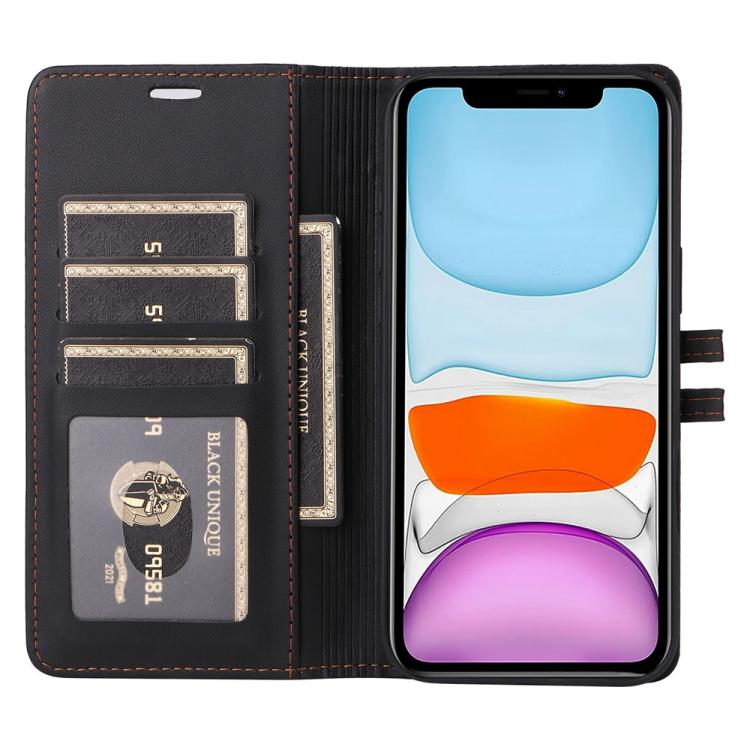 For iPhone 11 Stitched Magnetic Buckle Leather Phone Case