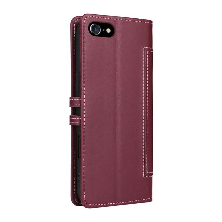 For iPhone SE 2022 / 2020 / 8 / 7 Stitched Magnetic Buckle Leather Phone Case
