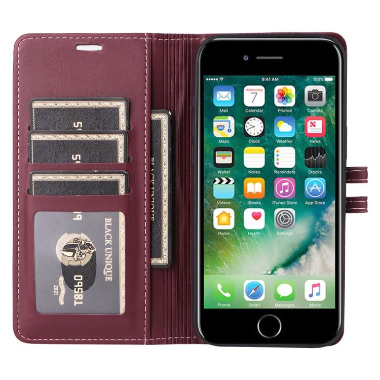 For iPhone SE 2022 / 2020 / 8 / 7 Stitched Magnetic Buckle Leather Phone Case