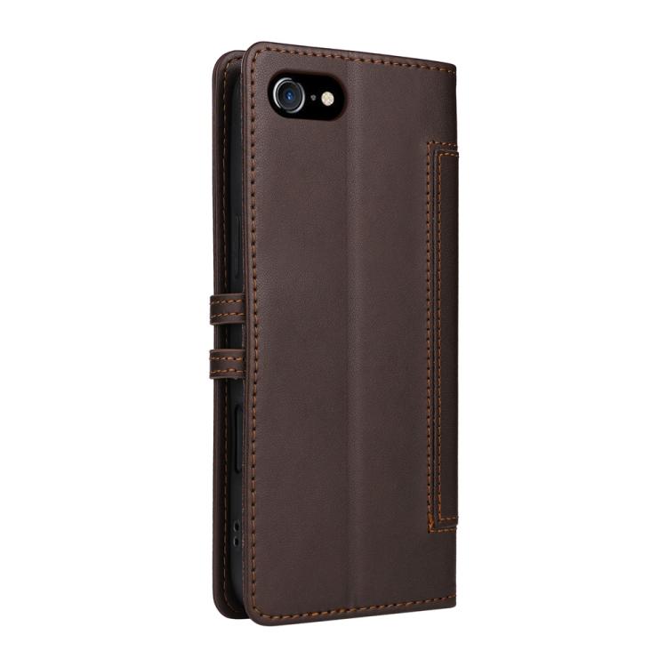For iPhone SE 2022 / 2020 / 8 / 7 Stitched Magnetic Buckle Leather Phone Case