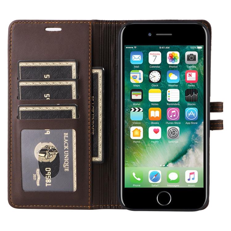 For iPhone SE 2022 / 2020 / 8 / 7 Stitched Magnetic Buckle Leather Phone Case