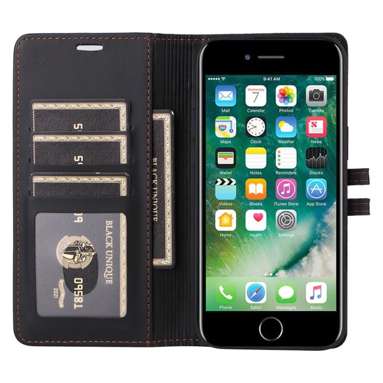 For iPhone SE 2022 / 2020 / 8 / 7 Stitched Magnetic Buckle Leather Phone Case