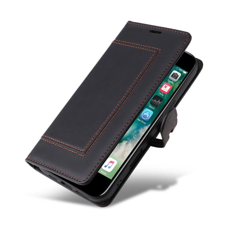 For iPhone SE 2022 / 2020 / 8 / 7 Stitched Magnetic Buckle Leather Phone Case