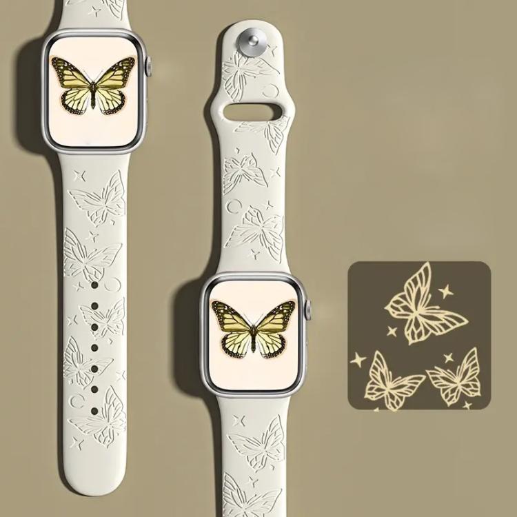 For Apple Watch 42 / 44 / 45 / 46 / 49mm xDfind 3D Laser Engraving Silicone Watch Band
