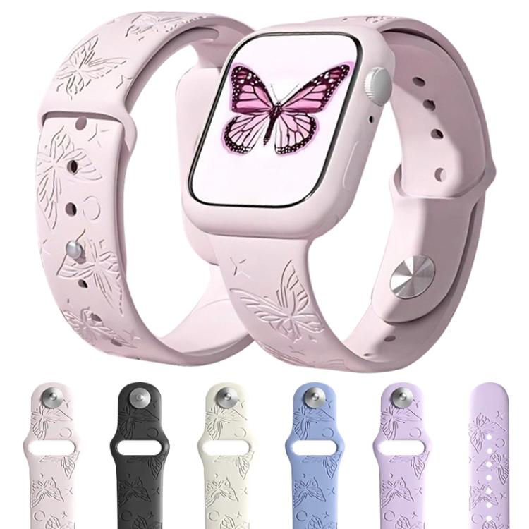 For Apple Watch 42 / 44 / 45 / 46 / 49mm xDfind 3D Laser Engraving Silicone Watch Band