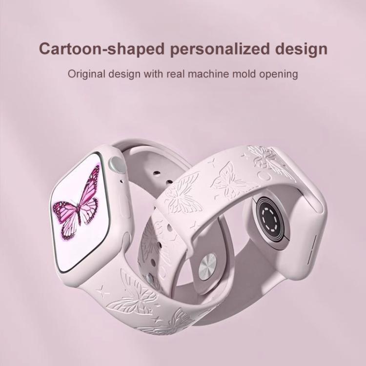 For Apple Watch 38 / 40 / 41 / S11 42mm xDfind 3D Laser Engraving Silicone Watch Band