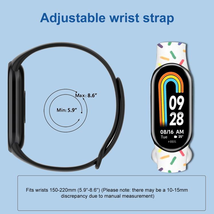 For Xiaomi Smart Band 10 / 9 / 8 xDfind Rainbow Printing TPU Watch Band