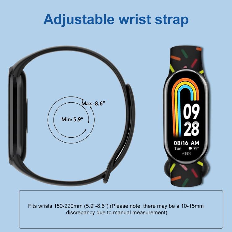 For Xiaomi Smart Band 10 / 9 / 8 xDfind Rainbow Printing TPU Watch Band