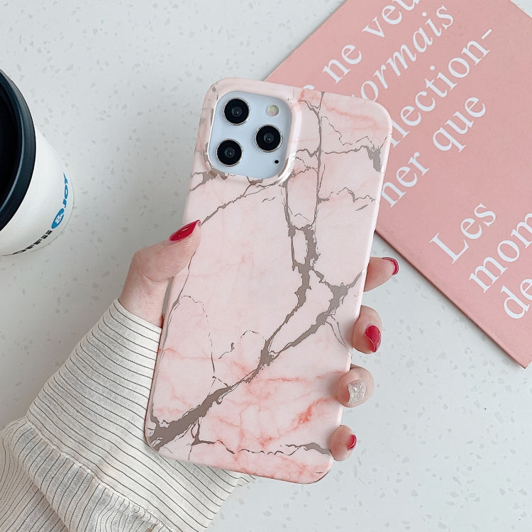 For iPhone 11 Pro Gilding Marble Pattern Soft TPU Protective Case (Pink)