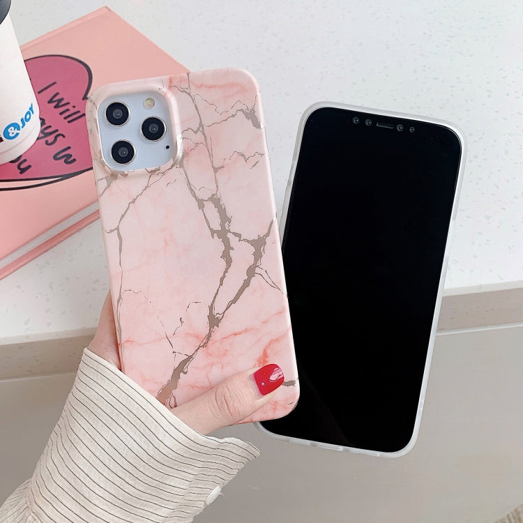 For iPhone 11 Pro Gilding Marble Pattern Soft TPU Protective Case (Pink)