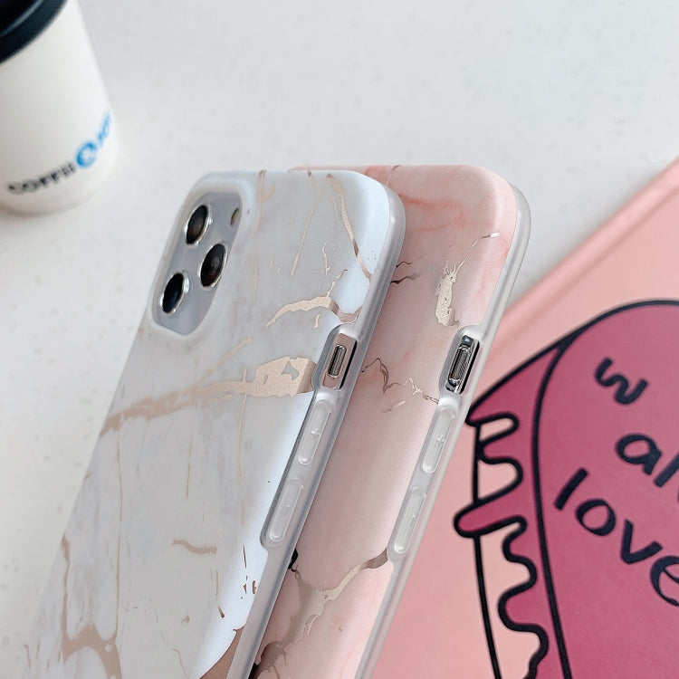 For iPhone 11 Pro Gilding Marble Pattern Soft TPU Protective Case (Pink)