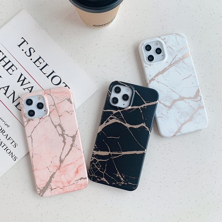 For iPhone 11 Pro Gilding Marble Pattern Soft TPU Protective Case (Pink)