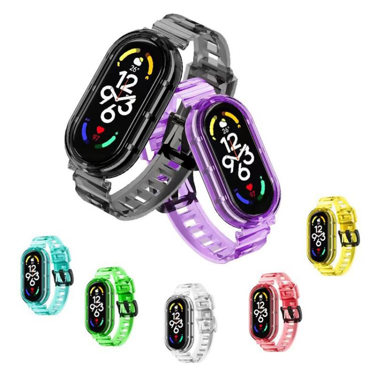 For Xiaomi Smart Band 10 / 9 / 8 xDfind Glacier Armor Integrated Cover TPU Watch Band