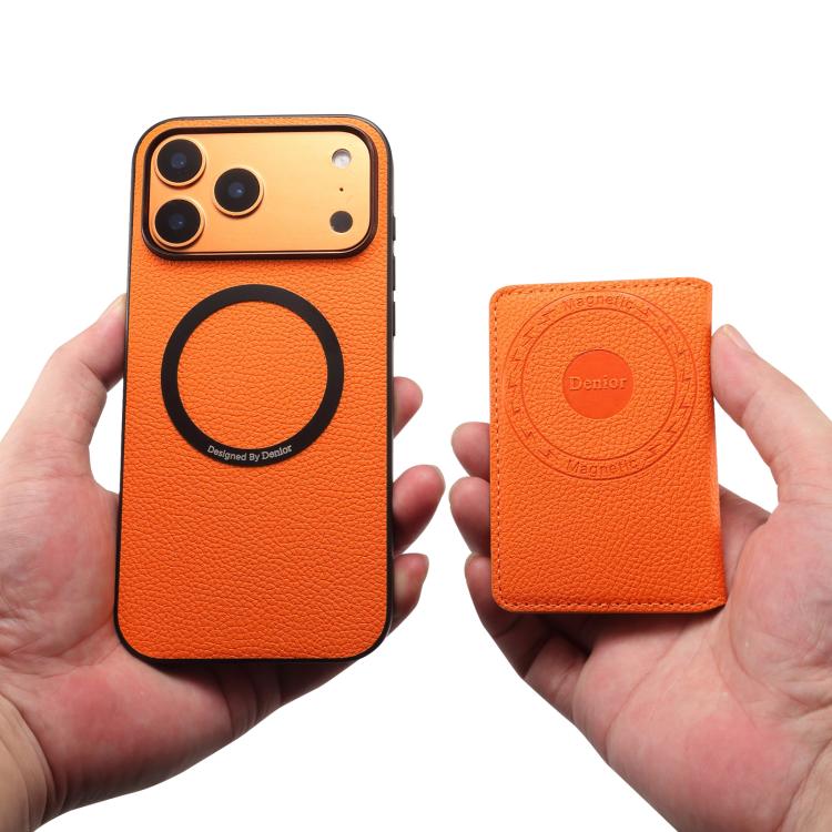 For iPhone 17 Pro Max Denior D30 Calf Texture MagSafe Card Bag Phone Case