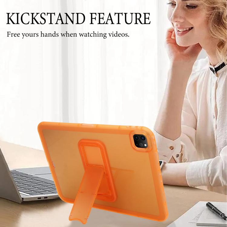 For iPad Pro 11 2022 / 2021 / 2020 Semi-Transparent TPU Shockproof Tablet Case with Holder