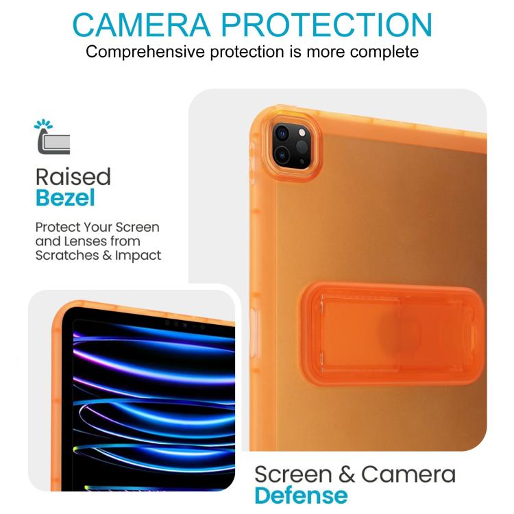 For iPad Pro 11 2022 / 2021 / 2020 Semi-Transparent TPU Shockproof Tablet Case with Holder