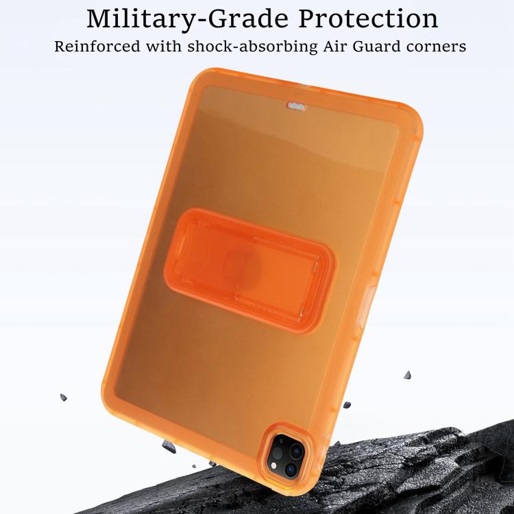 For iPad Pro 11 2022 / 2021 / 2020 Semi-Transparent TPU Shockproof Tablet Case with Holder