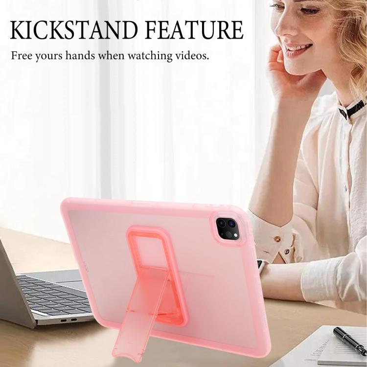 For iPad Pro 11 2022 / 2021 / 2020 Semi-Transparent TPU Shockproof Tablet Case with Holder