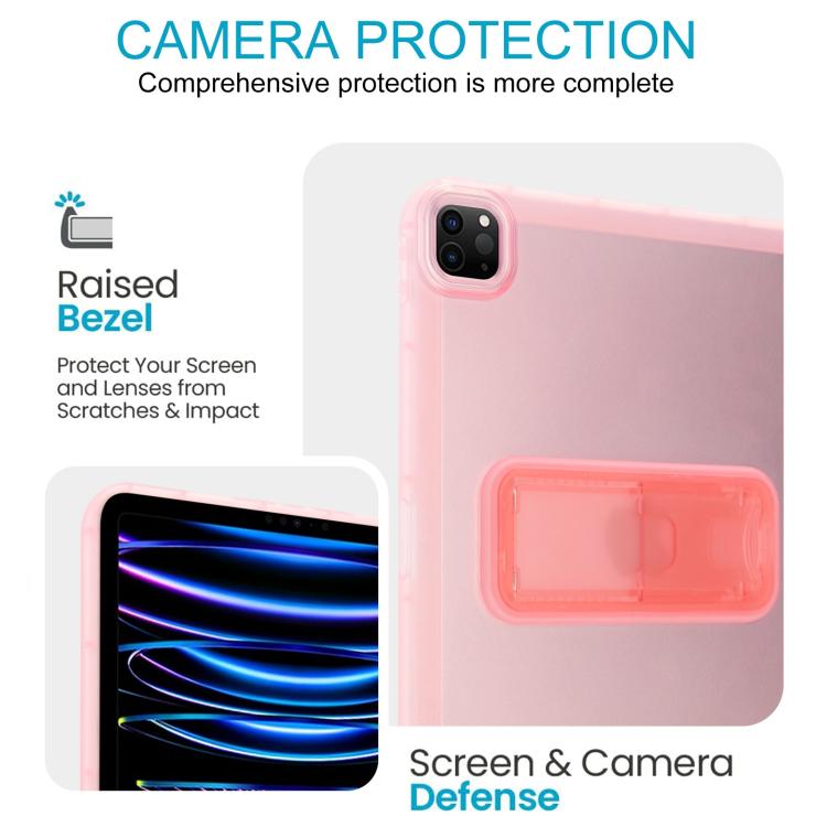 For iPad Pro 11 2022 / 2021 / 2020 Semi-Transparent TPU Shockproof Tablet Case with Holder