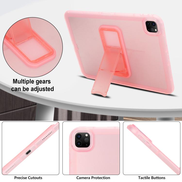 For iPad Pro 11 2022 / 2021 / 2020 Semi-Transparent TPU Shockproof Tablet Case with Holder