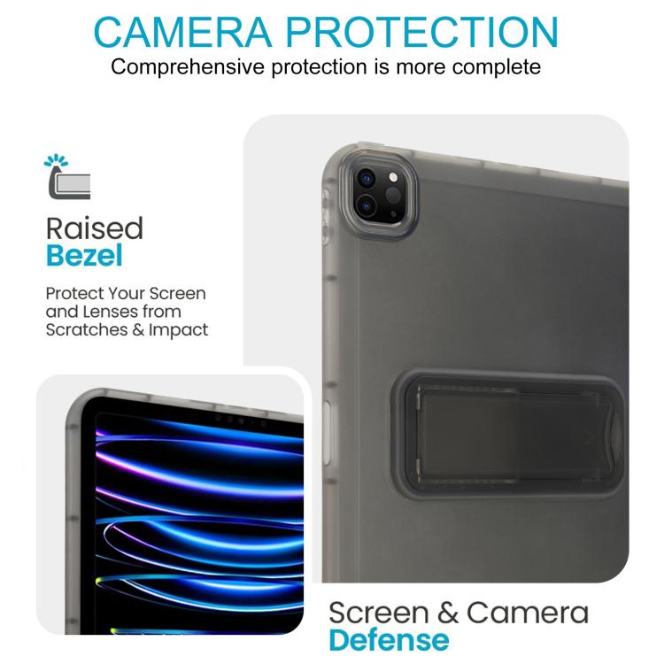 For iPad Pro 11 2022 / 2021 / 2020 Semi-Transparent TPU Shockproof Tablet Case with Holder