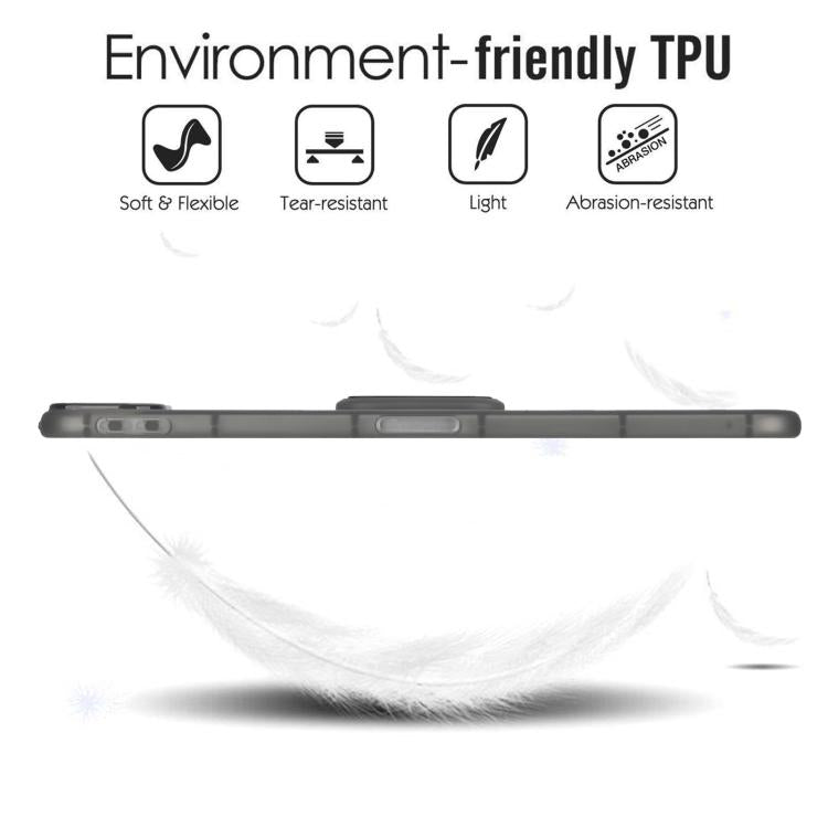 For iPad Pro 11 2022 / 2021 / 2020 Semi-Transparent TPU Shockproof Tablet Case with Holder