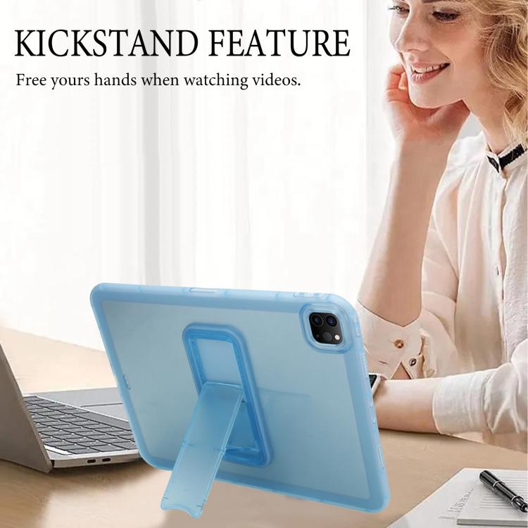 For iPad Pro 11 2022 / 2021 / 2020 Semi-Transparent TPU Shockproof Tablet Case with Holder