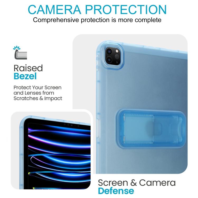 For iPad Pro 11 2022 / 2021 / 2020 Semi-Transparent TPU Shockproof Tablet Case with Holder