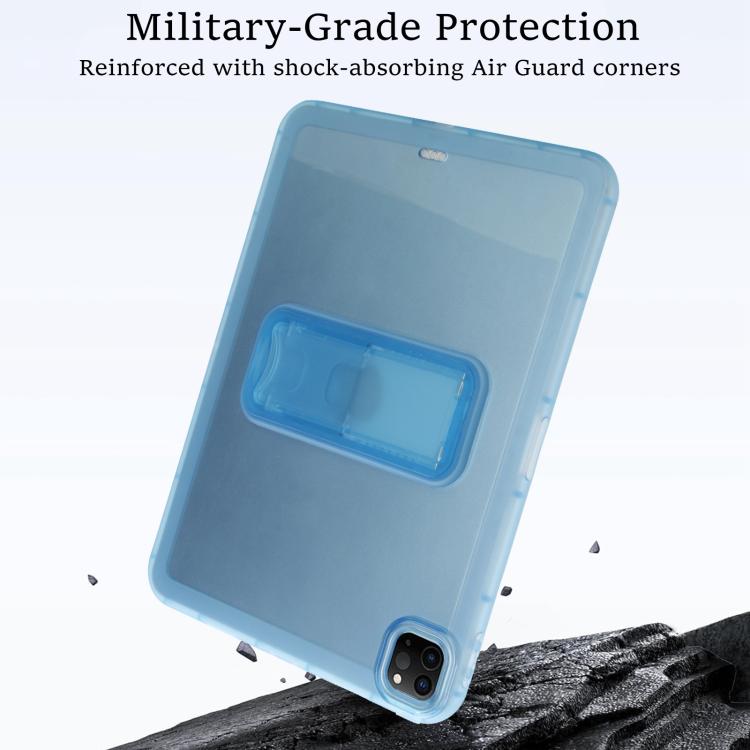 For iPad Pro 11 2022 / 2021 / 2020 Semi-Transparent TPU Shockproof Tablet Case with Holder