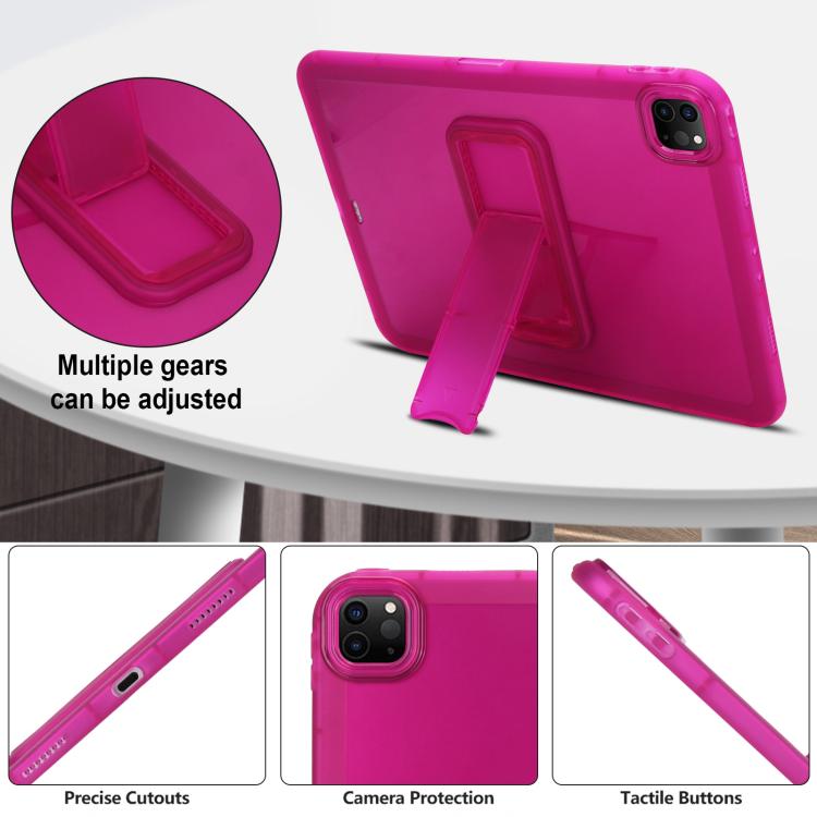 For iPad Pro 11 2022 / 2021 / 2020 Semi-Transparent TPU Shockproof Tablet Case with Holder