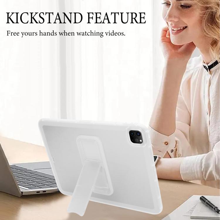 For iPad Pro 11 2022 / 2021 / 2020 Semi-Transparent TPU Shockproof Tablet Case with Holder