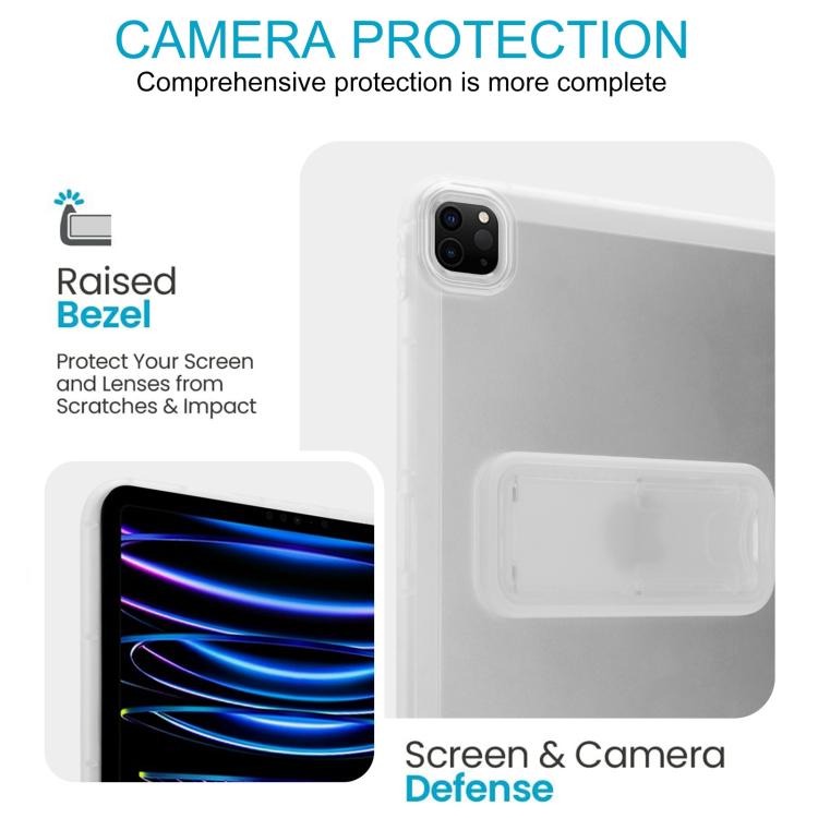 For iPad Pro 11 2022 / 2021 / 2020 Semi-Transparent TPU Shockproof Tablet Case with Holder