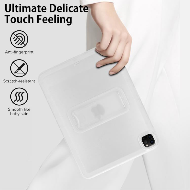 For iPad Pro 11 2022 / 2021 / 2020 Semi-Transparent TPU Shockproof Tablet Case with Holder