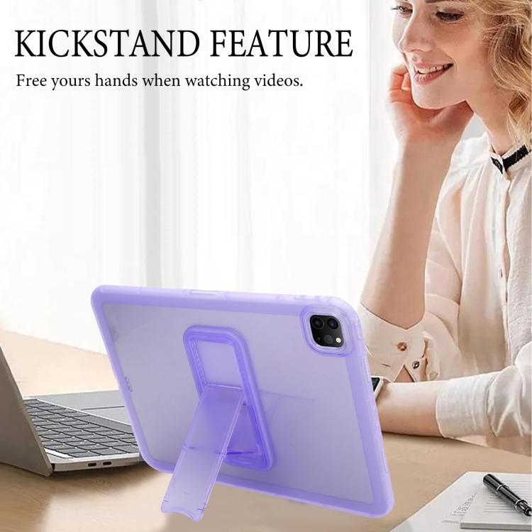 For iPad Pro 11 2022 / 2021 / 2020 Semi-Transparent TPU Shockproof Tablet Case with Holder
