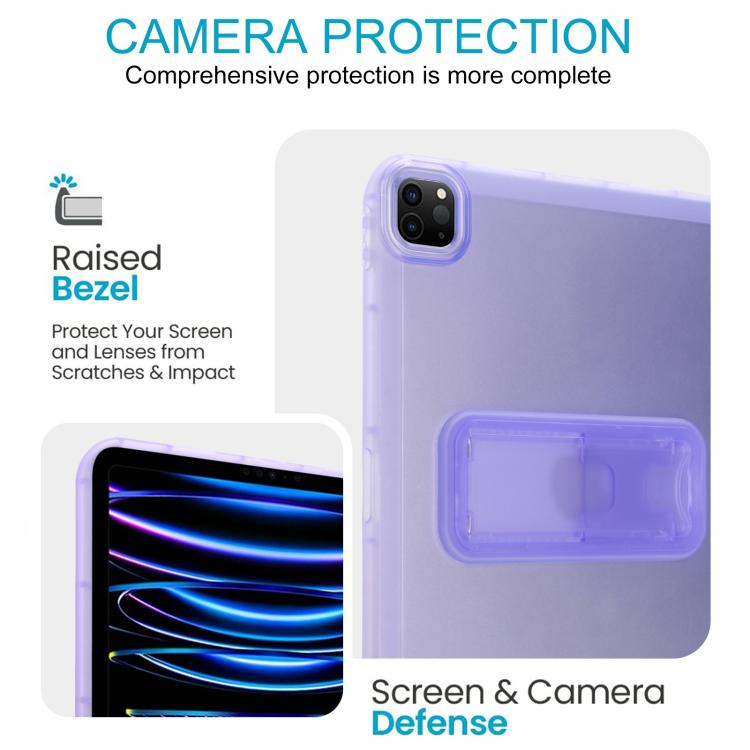 For iPad Pro 11 2022 / 2021 / 2020 Semi-Transparent TPU Shockproof Tablet Case with Holder