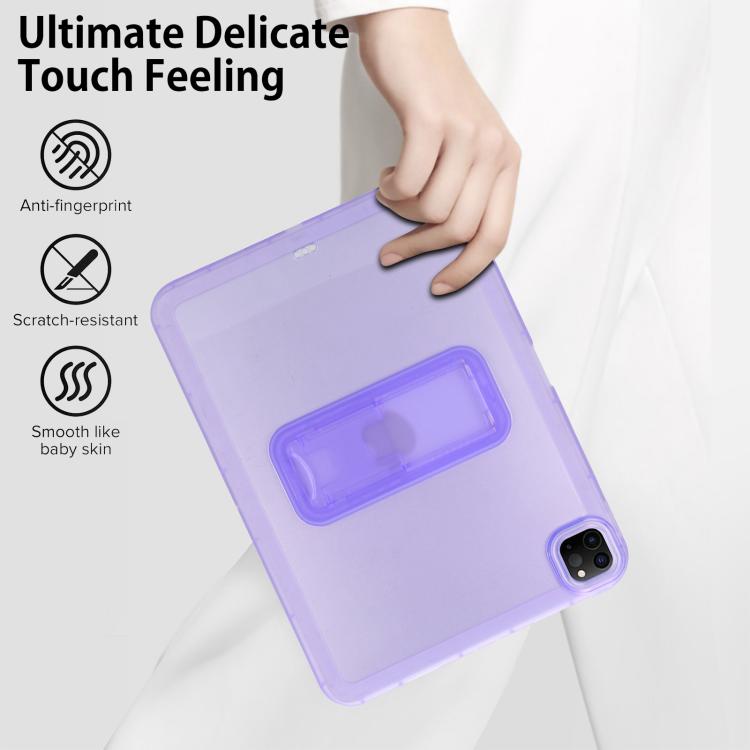 For iPad Pro 11 2022 / 2021 / 2020 Semi-Transparent TPU Shockproof Tablet Case with Holder