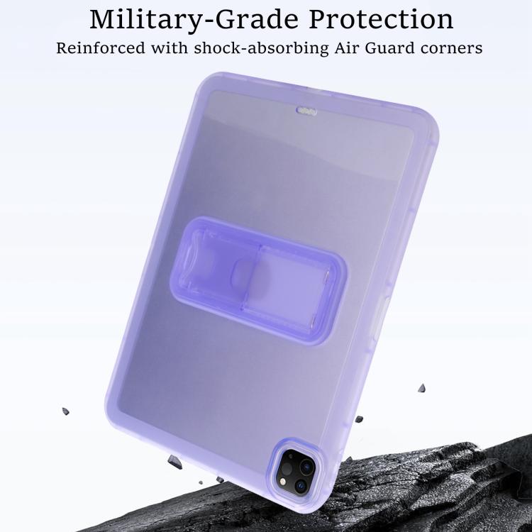 For iPad Pro 11 2022 / 2021 / 2020 Semi-Transparent TPU Shockproof Tablet Case with Holder