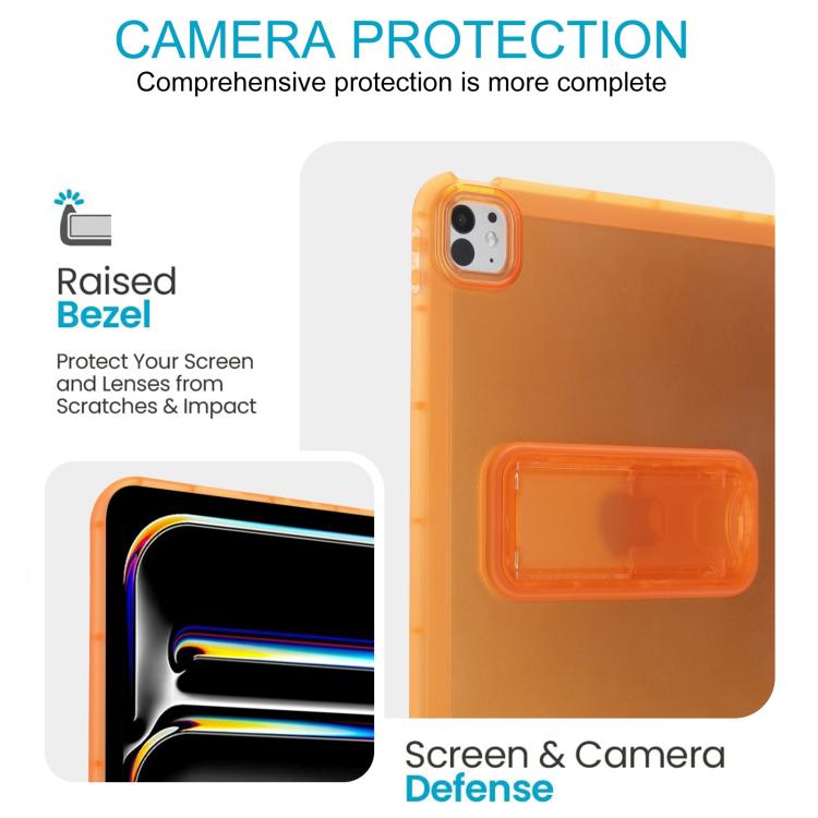 For iPad Pro 11 2025 / 2024 Semi-Transparent TPU Shockproof Tablet Case with Holder