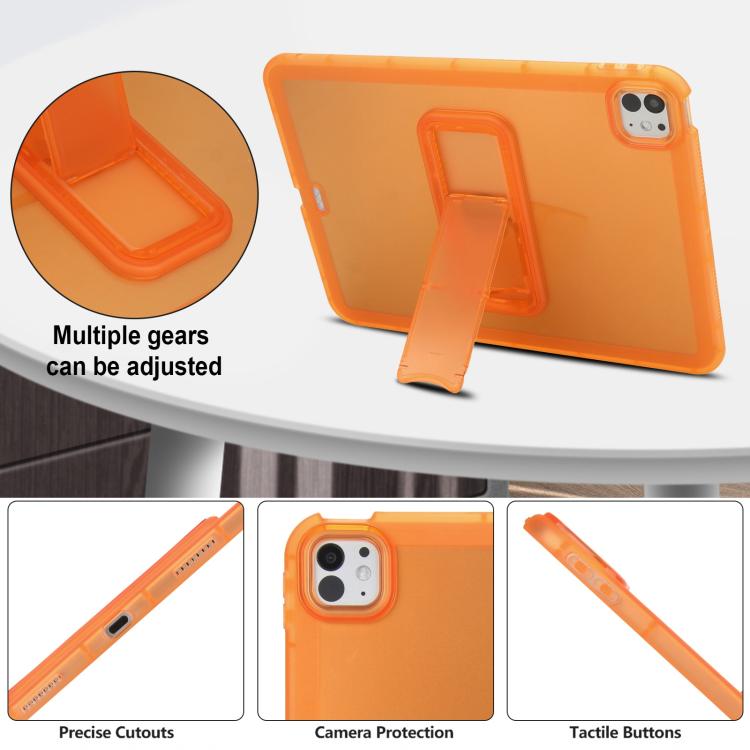 For iPad Pro 11 2025 / 2024 Semi-Transparent TPU Shockproof Tablet Case with Holder