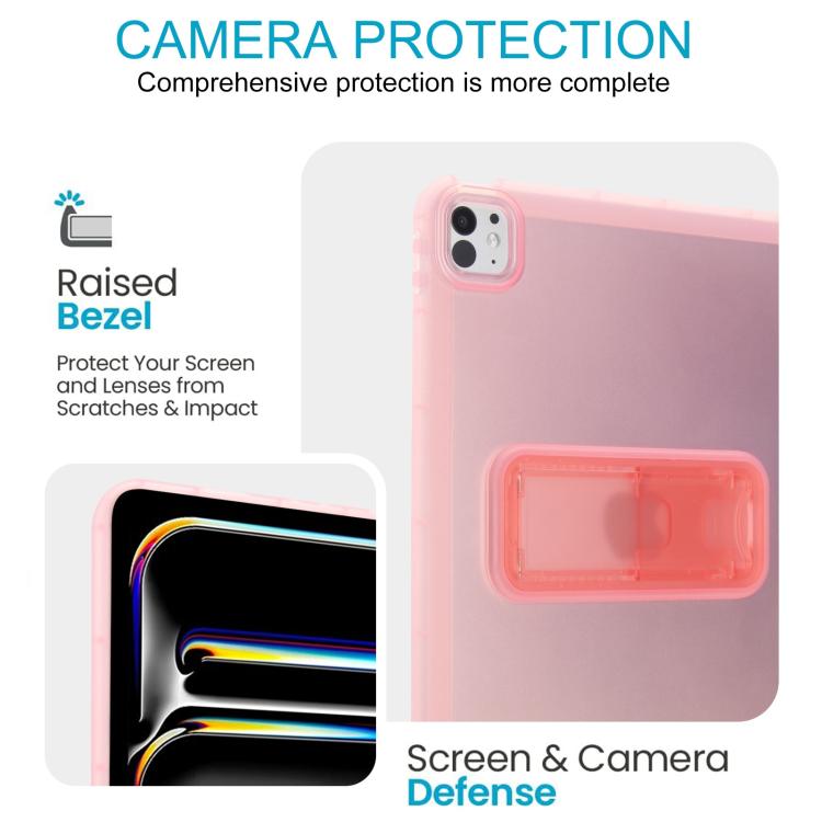 For iPad Pro 11 2025 / 2024 Semi-Transparent TPU Shockproof Tablet Case with Holder