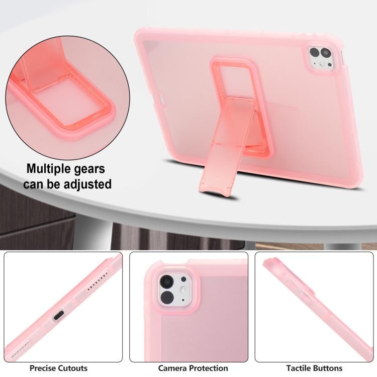 For iPad Pro 11 2025 / 2024 Semi-Transparent TPU Shockproof Tablet Case with Holder