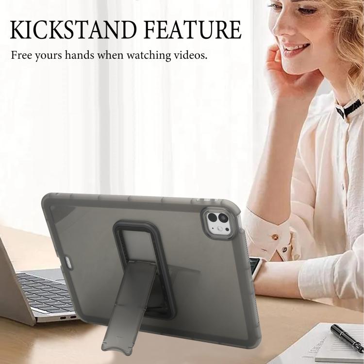 For iPad Pro 11 2025 / 2024 Semi-Transparent TPU Shockproof Tablet Case with Holder
