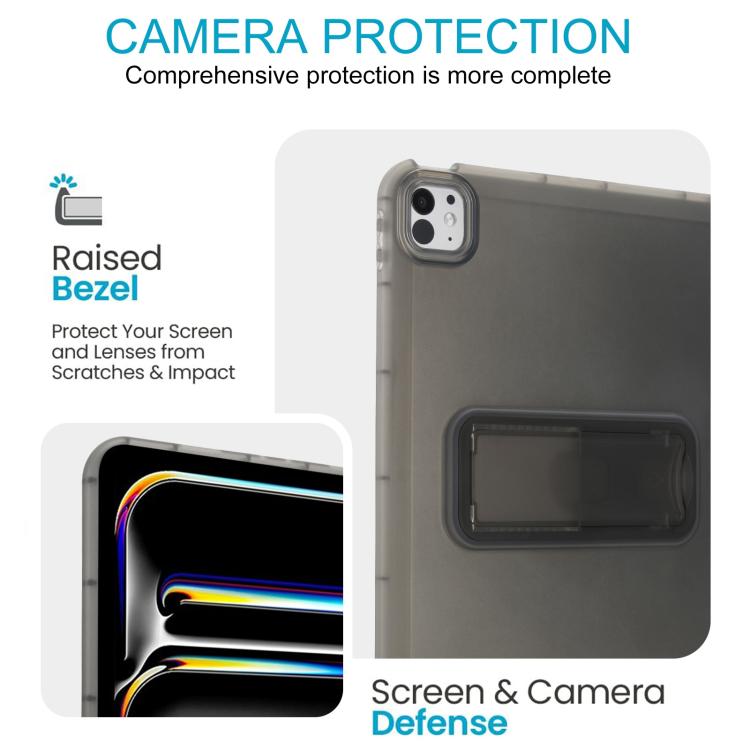 For iPad Pro 11 2025 / 2024 Semi-Transparent TPU Shockproof Tablet Case with Holder