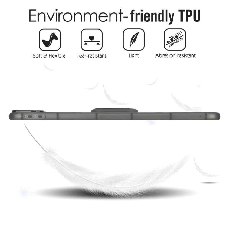 For iPad Pro 11 2025 / 2024 Semi-Transparent TPU Shockproof Tablet Case with Holder