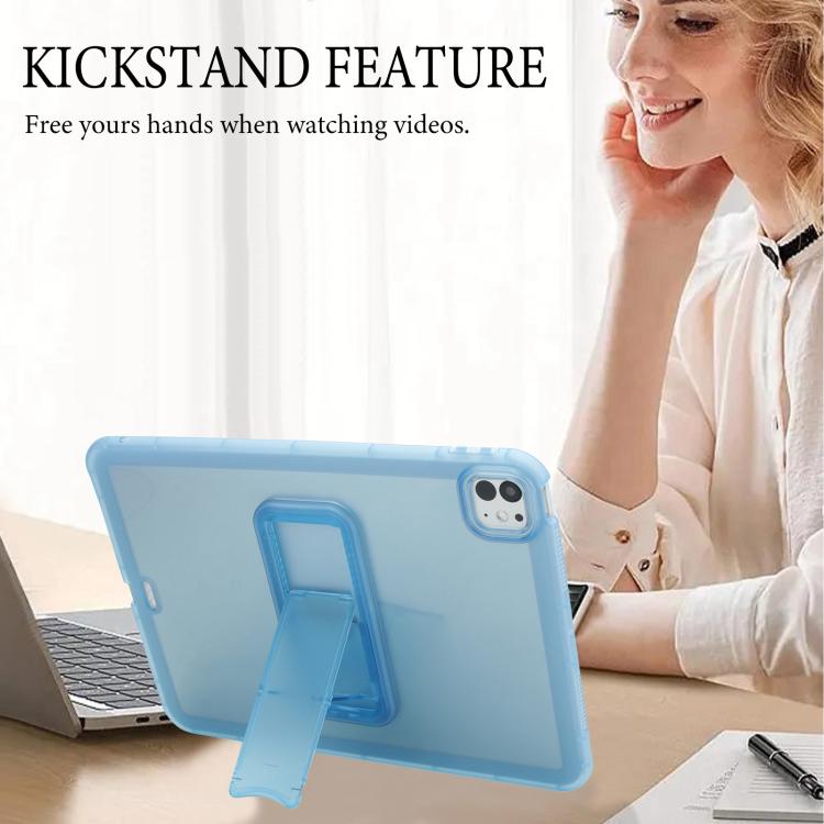 For iPad Pro 11 2025 / 2024 Semi-Transparent TPU Shockproof Tablet Case with Holder