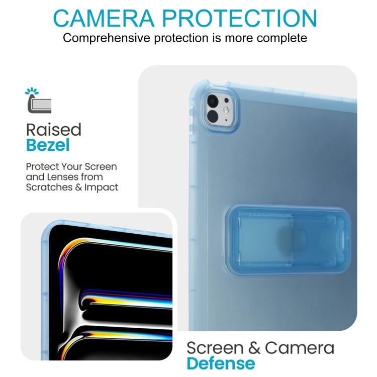 For iPad Pro 11 2025 / 2024 Semi-Transparent TPU Shockproof Tablet Case with Holder