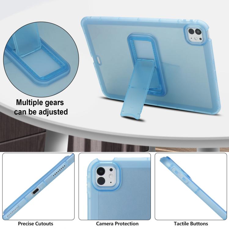 For iPad Pro 11 2025 / 2024 Semi-Transparent TPU Shockproof Tablet Case with Holder