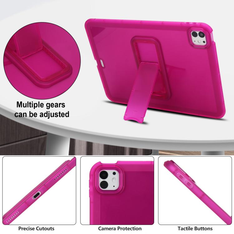 For iPad Pro 11 2025 / 2024 Semi-Transparent TPU Shockproof Tablet Case with Holder